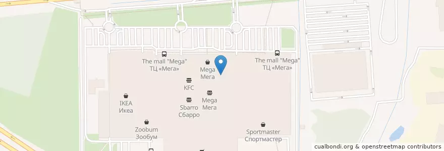 Mapa de ubicacion de Burger King en Russia, Ural Federal District, Sverdlovsk Oblast, Yekaterinburg Municipality.