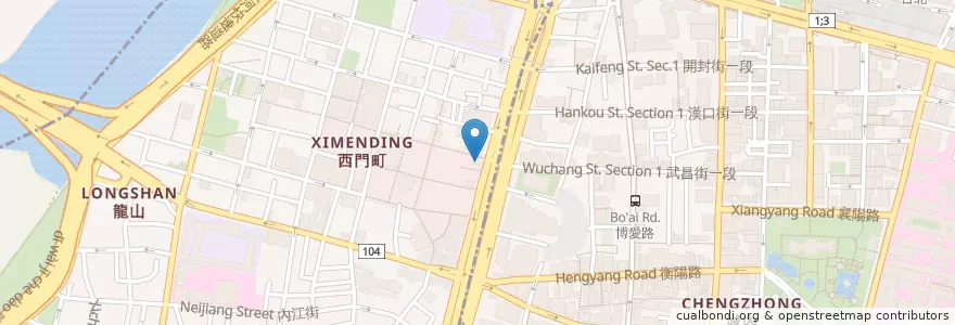Mapa de ubicacion de 鴨肉扁 en تايوان, تايبيه الجديدة, تايبيه, 萬華區.