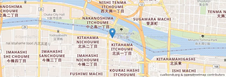 Mapa de ubicacion de 北浜ルンバ en Япония, Осака, 大阪市, 中央区, 北区.