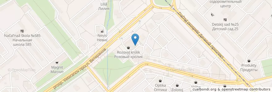 Mapa de ubicacion de Теремок en Russland, Föderationskreis Nordwest, Oblast Leningrad, Sankt Petersburg, Кировский Район, Округ Дачное.