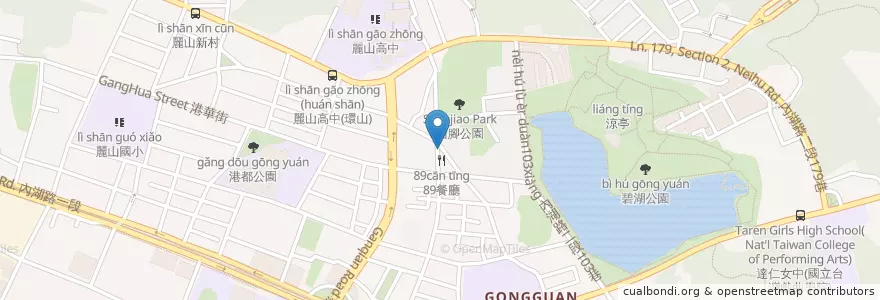 Mapa de ubicacion de 城市烘焙 en Taiwan, Nuova Taipei, Taipei, Distretto Di Neihu.