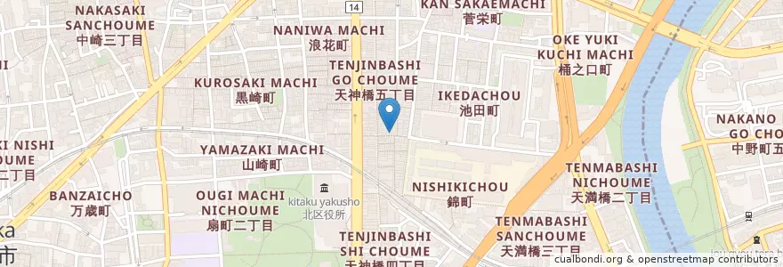 Mapa de ubicacion de 虎之助 en اليابان, أوساكا, أوساكا, 北区.
