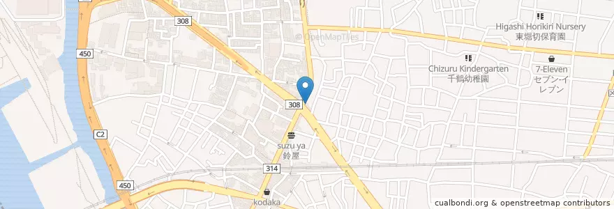 Mapa de ubicacion de 中華大八元 en Japonya, 東京都, 葛飾区.