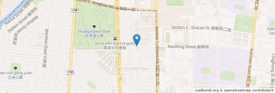 Mapa de ubicacion de 南寧餐飲屋 en 台湾, 台南市, 中西区, 南区.