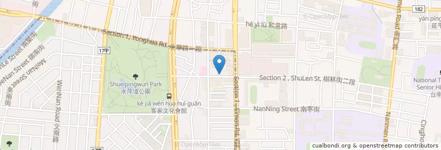 Mapa de ubicacion de 基安牙醫 en 台湾, 台南市, 中西区, 南区.