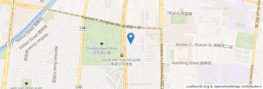 Mapa de ubicacion de 泰灣曼谷 en 臺灣, 臺南市, 中西區.