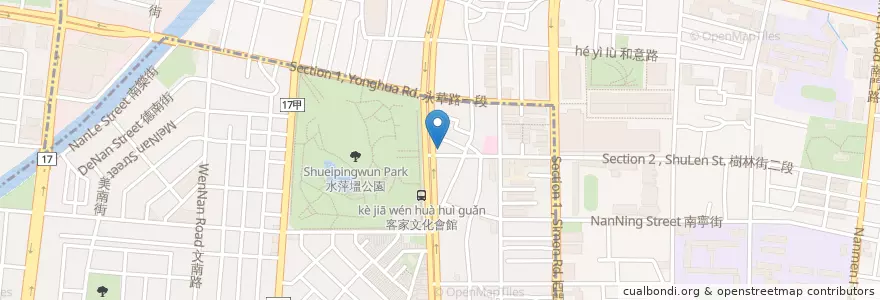 Mapa de ubicacion de 麻辣火鍋 en Taiwán, 臺南市, 中西區.