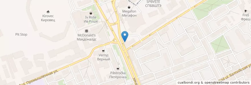 Mapa de ubicacion de Бекер en Russia, Northwestern Federal District, Leningrad Oblast, Saint Petersburg, Кировский Район, Адмиралтейский Район, Нарвский Округ.