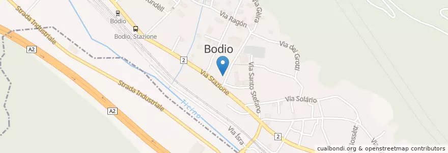 Mapa de ubicacion de Posta en Швейцария, Тичино, Левентина, Circolo Di Giornico, Bodio.