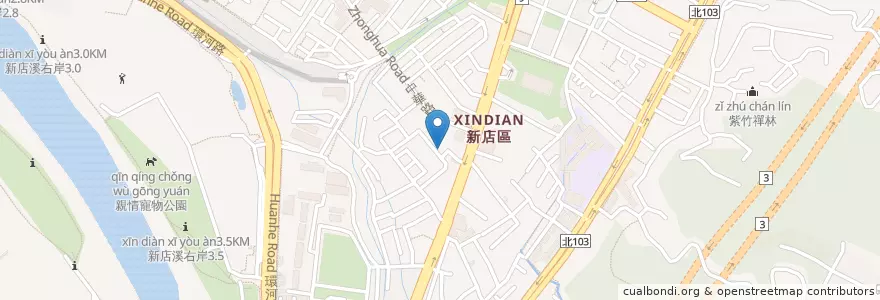 Mapa de ubicacion de 譚內科診所 en تایوان, 新北市, 新店區.