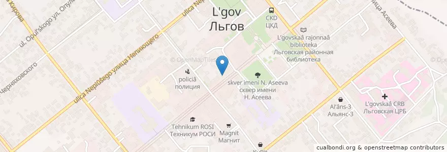 Mapa de ubicacion de Аптечный пункт №6 en Russie, District Fédéral Central, Oblast De Koursk, Льговский Район, Городской Округ Льгов.