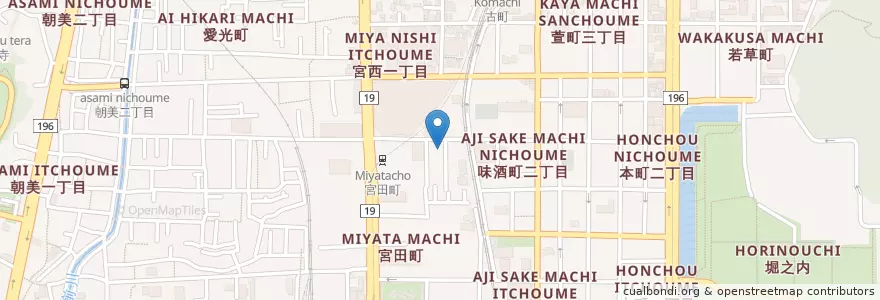 Mapa de ubicacion de 佐伯内科クリニック en Japão, 愛媛県, 松山市.