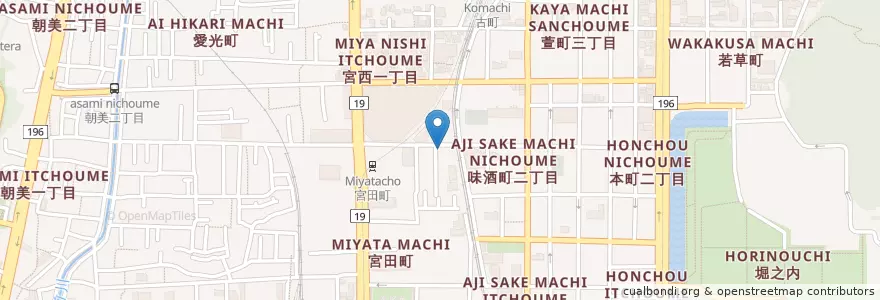 Mapa de ubicacion de はざ整形外科 en Jepun, 愛媛県, 松山市.