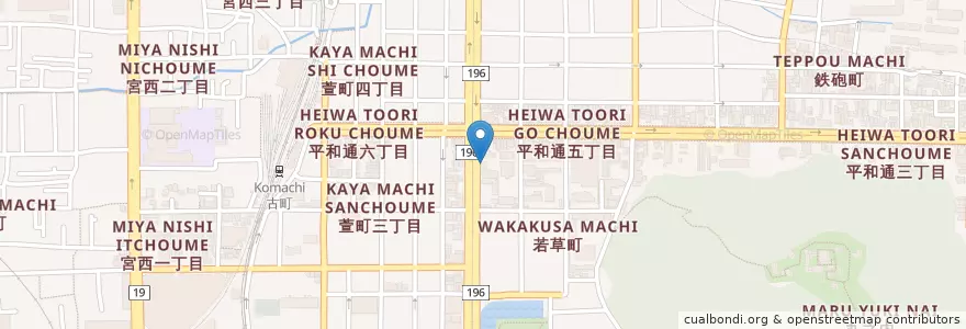 Mapa de ubicacion de 松浦内科 en ژاپن, 愛媛県, 松山市.