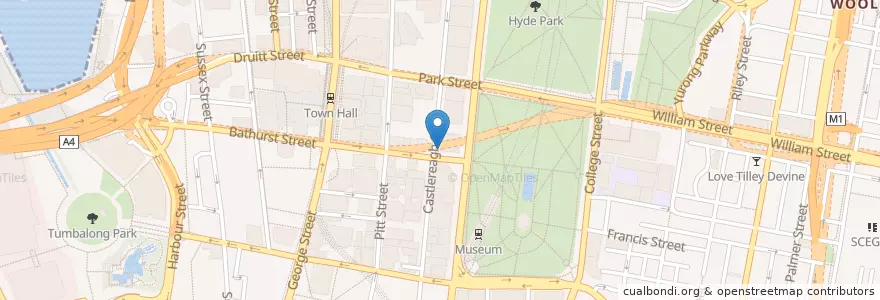 Mapa de ubicacion de Presse Cafe en Australië, Nieuw-Zuid-Wales, Council Of The City Of Sydney, Sydney.
