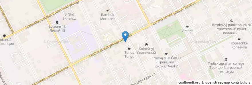 Mapa de ubicacion de Автошкола en Rússia, Уральский Федеральный Округ, Oblast De Cheliabinsk, Троицкий Городской Округ.