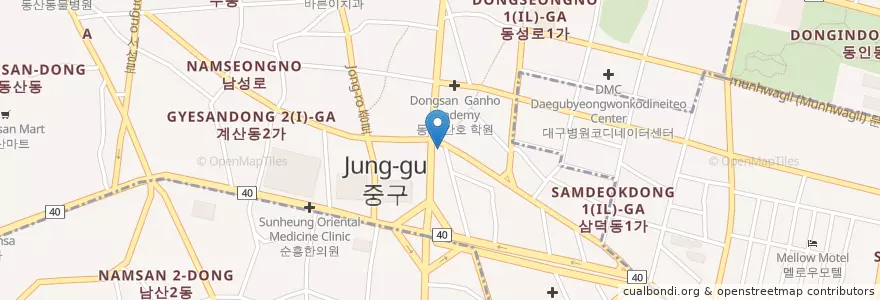 Mapa de ubicacion de 중앙파출소 en Südkorea, Daegu, Jung-Gu, Seongnae-Dong.