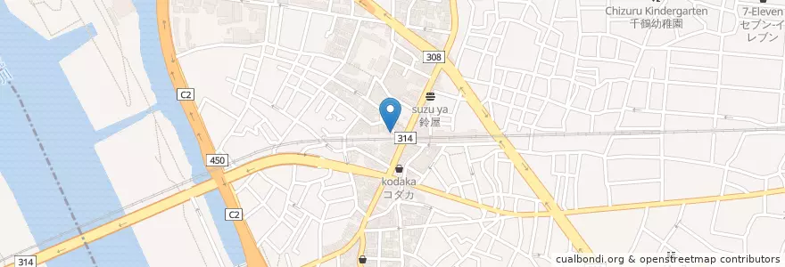 Mapa de ubicacion de 中華菜庵 鳴 en Япония, Токио, Кацусика.
