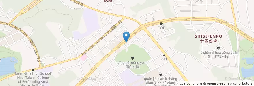 Mapa de ubicacion de Starbucks en Taïwan, Nouveau Taipei, Taipei, District De Neihu.