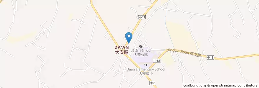 Mapa de ubicacion de 大安區農會 en Тайвань, Тайчжун, 大安區.