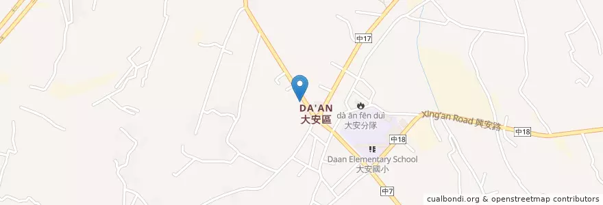 Mapa de ubicacion de 大安郵局 en Taiwán, Taichung, 大安區.