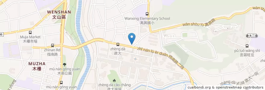 Mapa de ubicacion de 星巴克 en Taiwán, Nuevo Taipéi, Taipéi, 文山區.