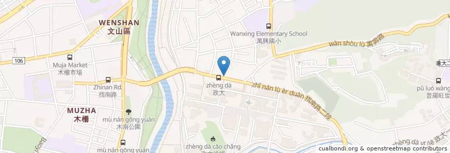 Mapa de ubicacion de 摩斯漢堡 en تایوان, 新北市, تایپه, 文山區.
