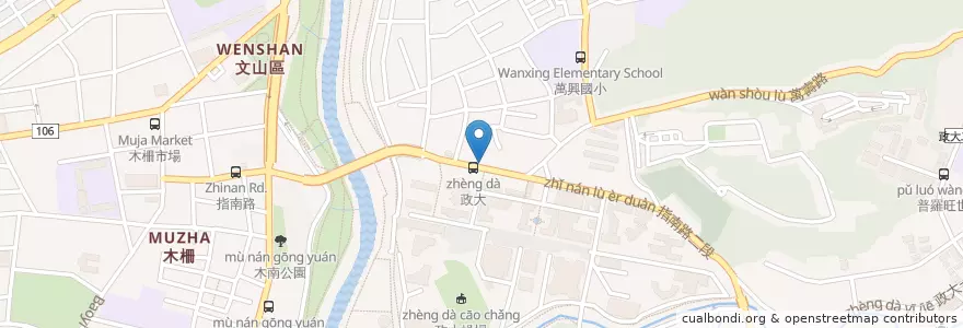 Mapa de ubicacion de 麥當勞 en Taiwan, New Taipei, Taipei, Wenshan District.