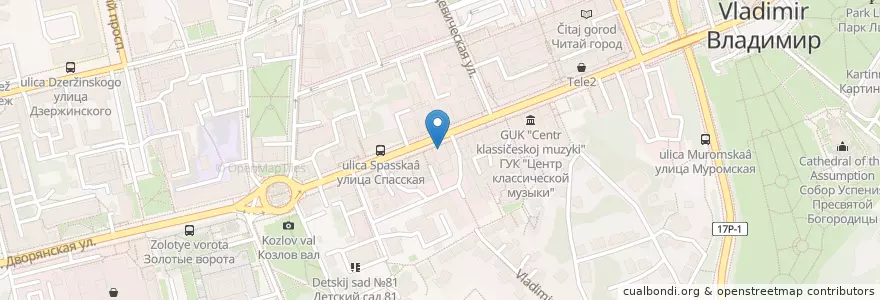 Mapa de ubicacion de Вилла en Rusia, Distrito Federal Central, Óblast De Vladímir, Городской Округ Владимир.