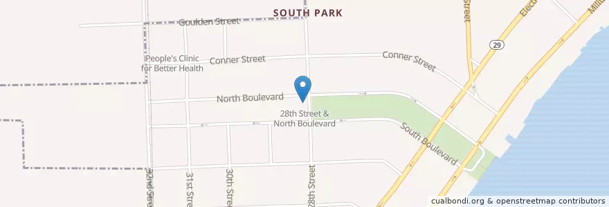 Mapa de ubicacion de 28th Street & North Boulevard en United States, Michigan, Saint Clair County, Port Huron.