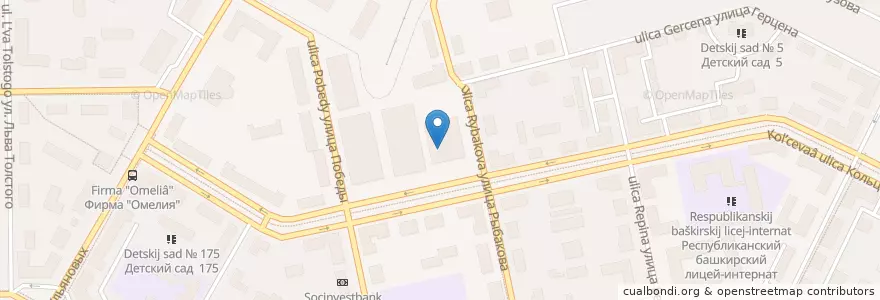Mapa de ubicacion de Синема 5 en Rusia, Приволжский Федеральный Округ, Bashkortostán, Городской Округ Уфа.