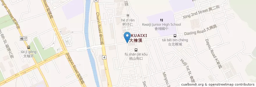 Mapa de ubicacion de 3Q脆皮雞排 en Taiwan, 桃園市, 桃園區.