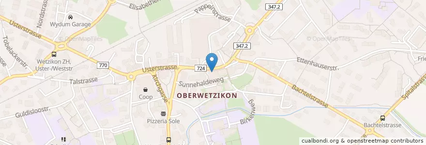 Mapa de ubicacion de Blue Bar en Switzerland, Zürich, Bezirk Hinwil, Wetzikon (Zh).