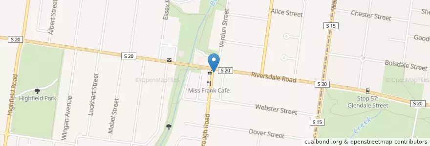 Mapa de ubicacion de Cafe Papillon en Австралия, Виктория, City Of Boroondara.