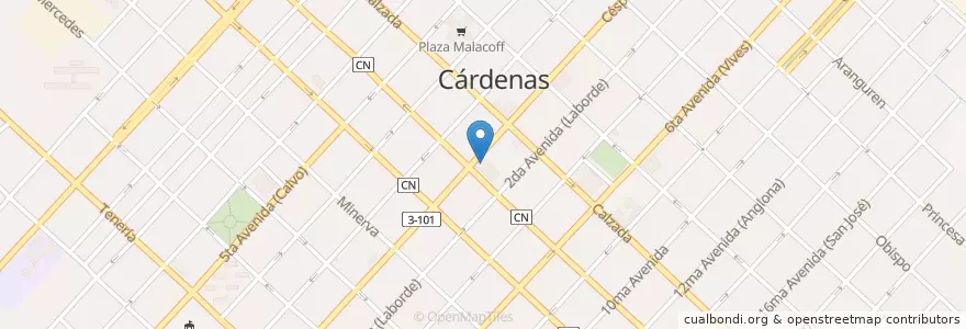 Mapa de ubicacion de Teatro Cárdenas en Куба, Матансас, Cárdenas, Ciudad De Cárdenas.