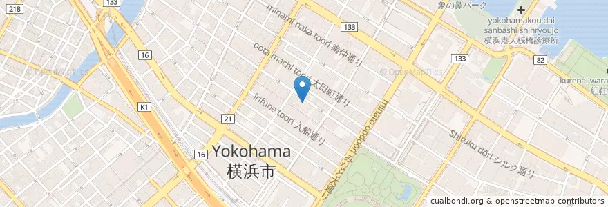 Mapa de ubicacion de TOYOTA レンタカー・リース en ژاپن, 神奈川県, 横浜市, 中区.