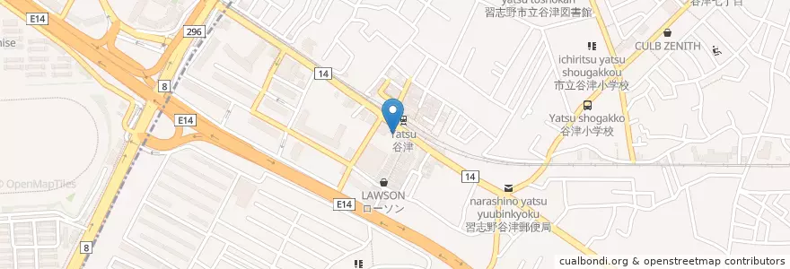 Mapa de ubicacion de くすりの福太郎 en اليابان, 千葉県, 習志野市.