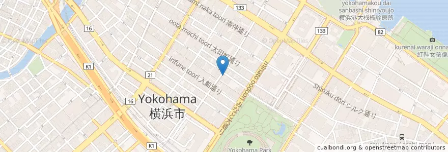 Mapa de ubicacion de Bar Bar Bar en Japan, Kanagawa Prefecture, Yokohama, Naka Ward.