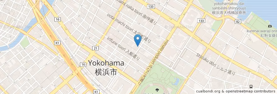 Mapa de ubicacion de みなと寿司 en 일본, 가나가와현, 요코하마시, 中区.