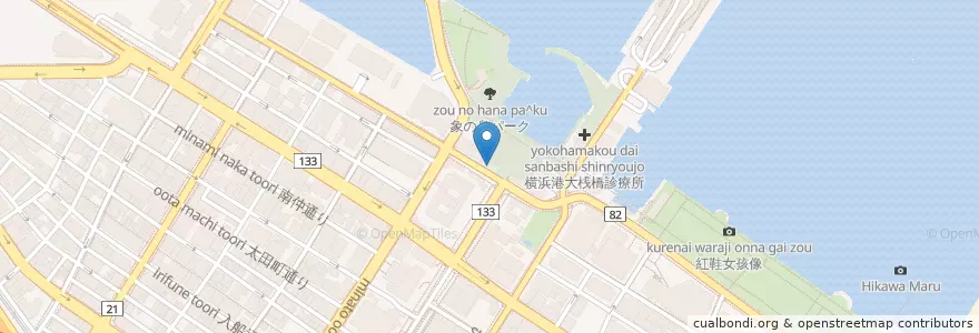 Mapa de ubicacion de CJ Cafe en Japón, Prefectura De Kanagawa, Yokohama, Barrio Naka.