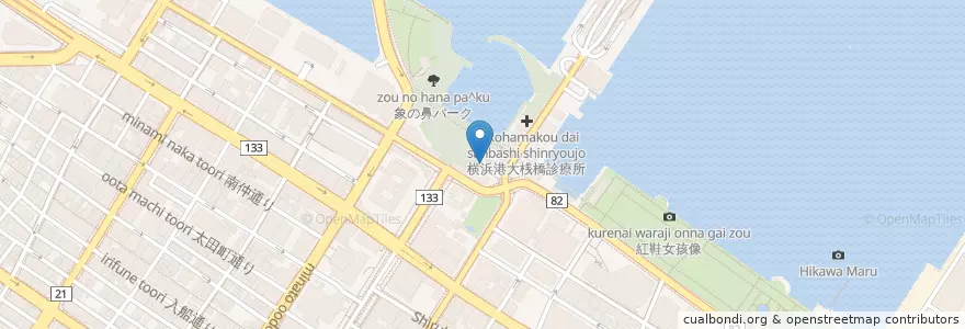 Mapa de ubicacion de Seaside Lange SaLa en Япония, Канагава, Йокогама, Нака.