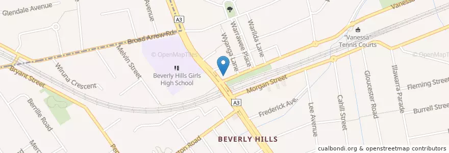 Mapa de ubicacion de Beverly Hills Pharmacy en 澳大利亚, 新南威尔士州, Georges River Council, Sydney.