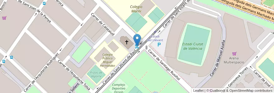 Mapa de ubicacion de 232 Sant Vicent de Paül - Santiago Rusiñol en スペイン, バレンシア州, València / Valencia, Comarca De València, València.