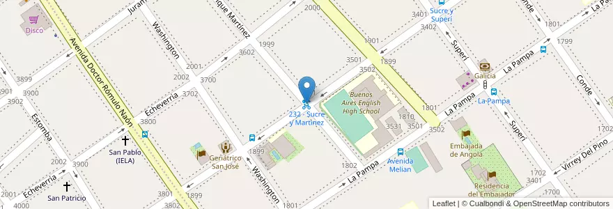 Mapa de ubicacion de 232 - Sucre y Martinez en آرژانتین, Ciudad Autónoma De Buenos Aires, Buenos Aires.