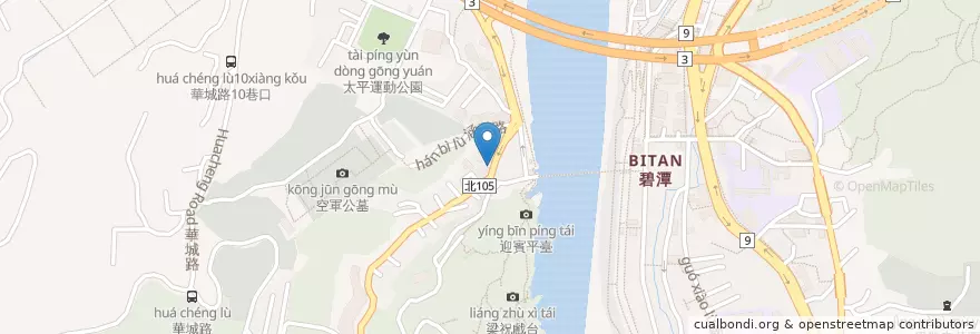 Mapa de ubicacion de 妙心蔬食館 en 타이완, 신베이 시, 신뎬 구.