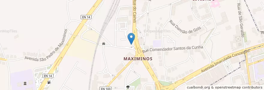 Mapa de ubicacion de Novo Banco en Portekiz, Norte, Braga, Cávado, Braga, Maximinos, Sé E Cividade.