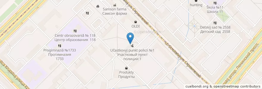 Mapa de ubicacion de Участковый пункт полиции №1 en Russia, Central Federal District, Moscow, South-Western Administrative Okrug, Lomonosovsky District.