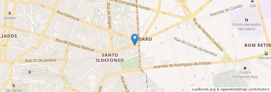 Mapa de ubicacion de Brasil en ポルトガル, ノルテ, Área Metropolitana Do Porto, Porto, Porto, Bonfim.
