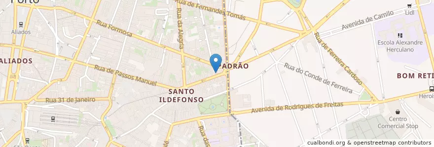 Mapa de ubicacion de Paladar da Alma en Portugal, Norte, Área Metropolitana Do Porto, Porto, Porto, Bonfim.