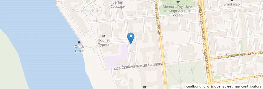 Mapa de ubicacion de Клинический диагностический центр en Rússia, Distrito Federal Siberiano, Омская Область, Омский Район, Городской Округ Омск.